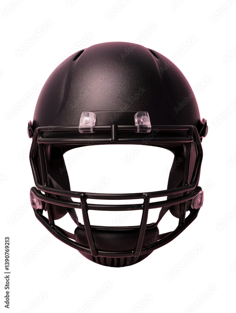 Naklejka premium Football helmet cut out background studio shot sports equipment isolated front view protective gear