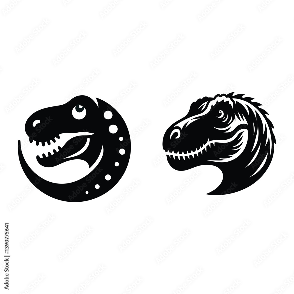 dinosaurs head silhouettes dinosaurs head silhouettes