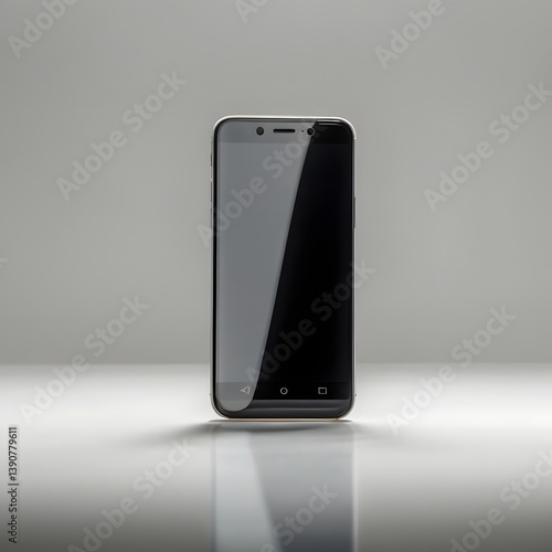 odern smartphone, screen off, pure white background, centered product shot