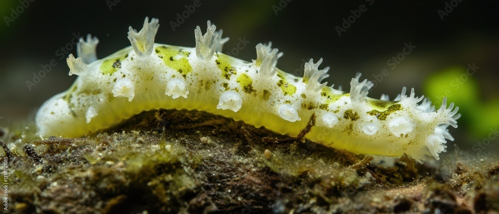 Colorful sea slug exploring underwater habitat