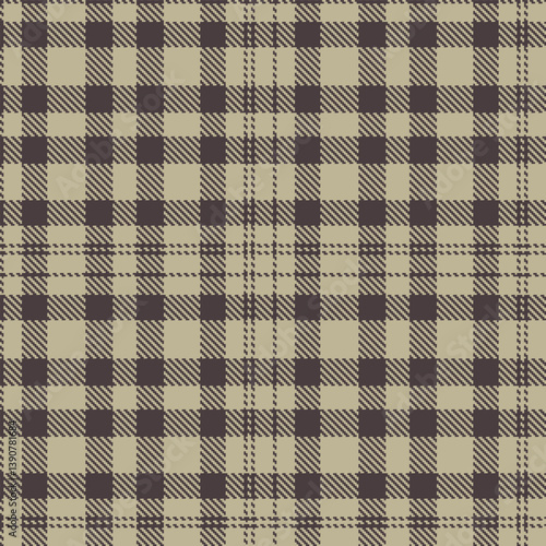 Dark dark grey Seamless Tartan with Highland putty accents Fabric Design