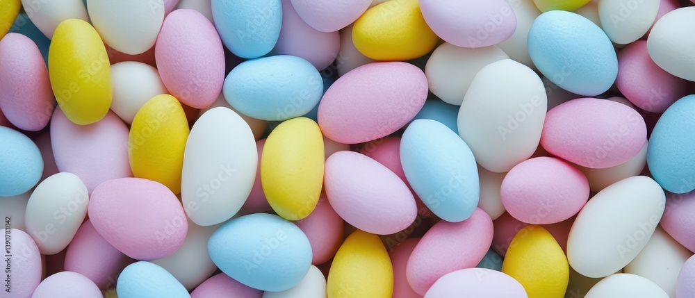 Colorful Easter candies arranged in vibrant hues