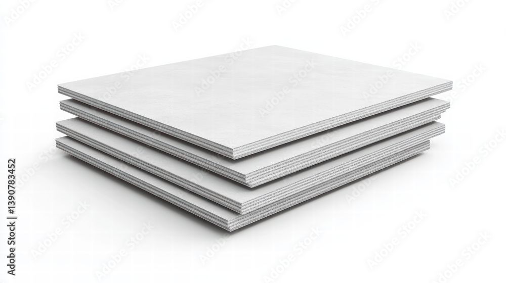 Drywall Panels: A stack of pristine drywall panels, highlighting the essential material used in construction and renovation projects, signifying durability and structural integrity. Drywall Panels: A stack of pristine drywall panels, highlighting the essential material used in construction and renovation projects, signifying durability and structural integrity.