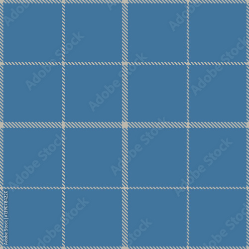 Pastel greyish Seamless Tartan with Iridescent dull blue accents Fabric Design