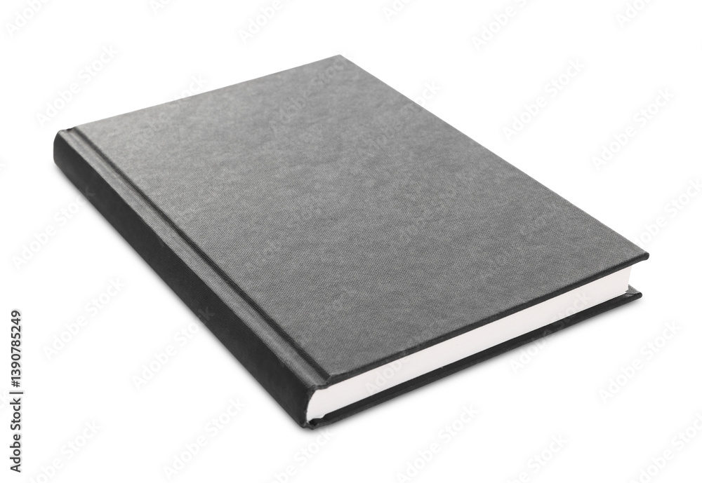 Closed black hardcover book isolated on white Closed black hardcover book isolated on white