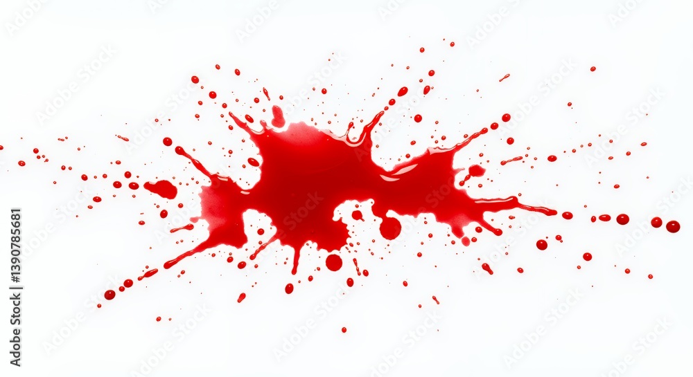 Isolated Red Liquid Splatter on White Background for Creative Design Element Isolated Red Liquid Splatter on White Background for Creative Design Element
