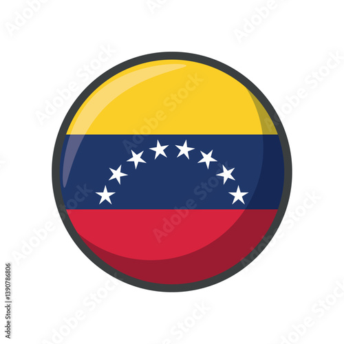 Vector Illustration of Round Venezuela Flag Icon with Glossy Effect and National Colors Free Download Vector Illustration of Round Venezuela Flag Icon with Glossy Effect and National Colors - GFXLoad