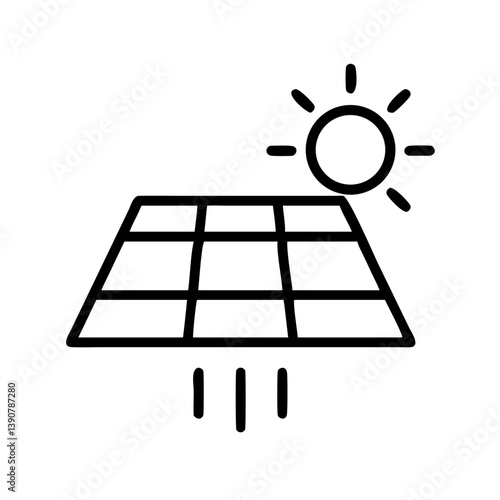 Solar panel icon on the roof