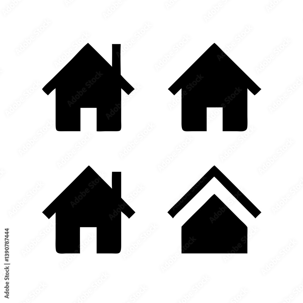 Fototapeta premium Houses icons set. Real estate. Web home icon for apps and websites. Collection home icons. House symbol. Set of Houses Icons or symbols Vector fully editable file.