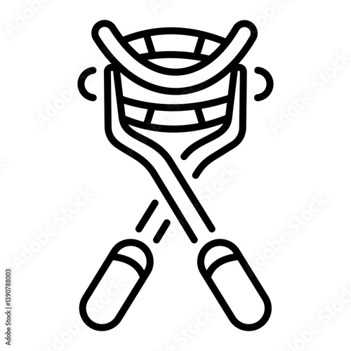 Eyelash curler tool icon in linear style 