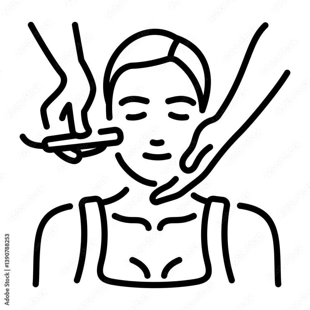 Obraz premium Linear style icon showing microdermabrasion treatment 