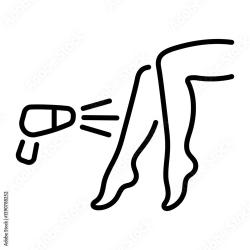 A linear style icon showing hair laser machine 