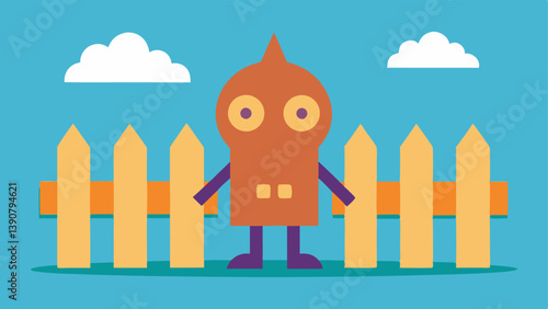 Fence of Support A simple wooden fence surrounding a character conveying the idea that boundaries create a safe space for support and growth.