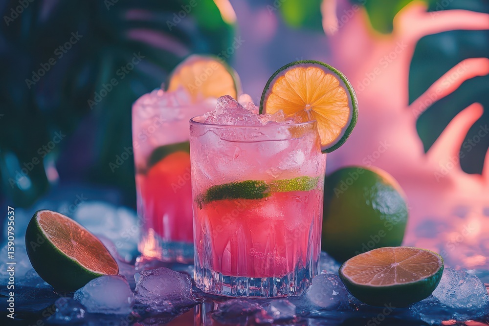 Citrus cocktails on a bright table