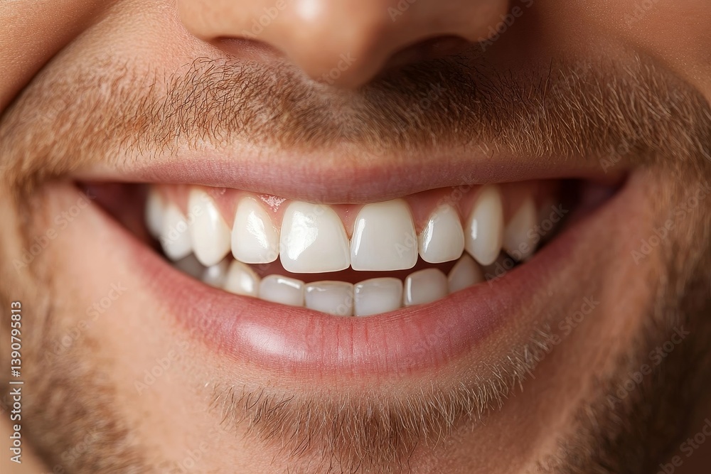 Beautiful Smile of stylish man, close-up