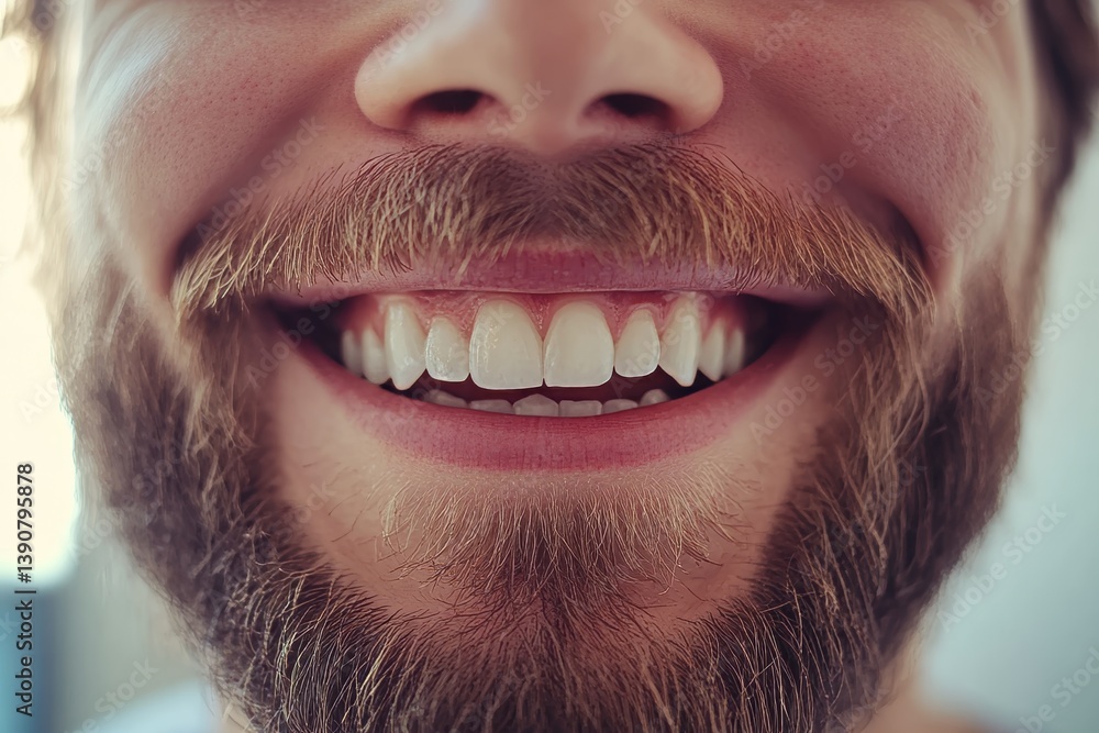 Beautiful Smile of stylish man, close-up