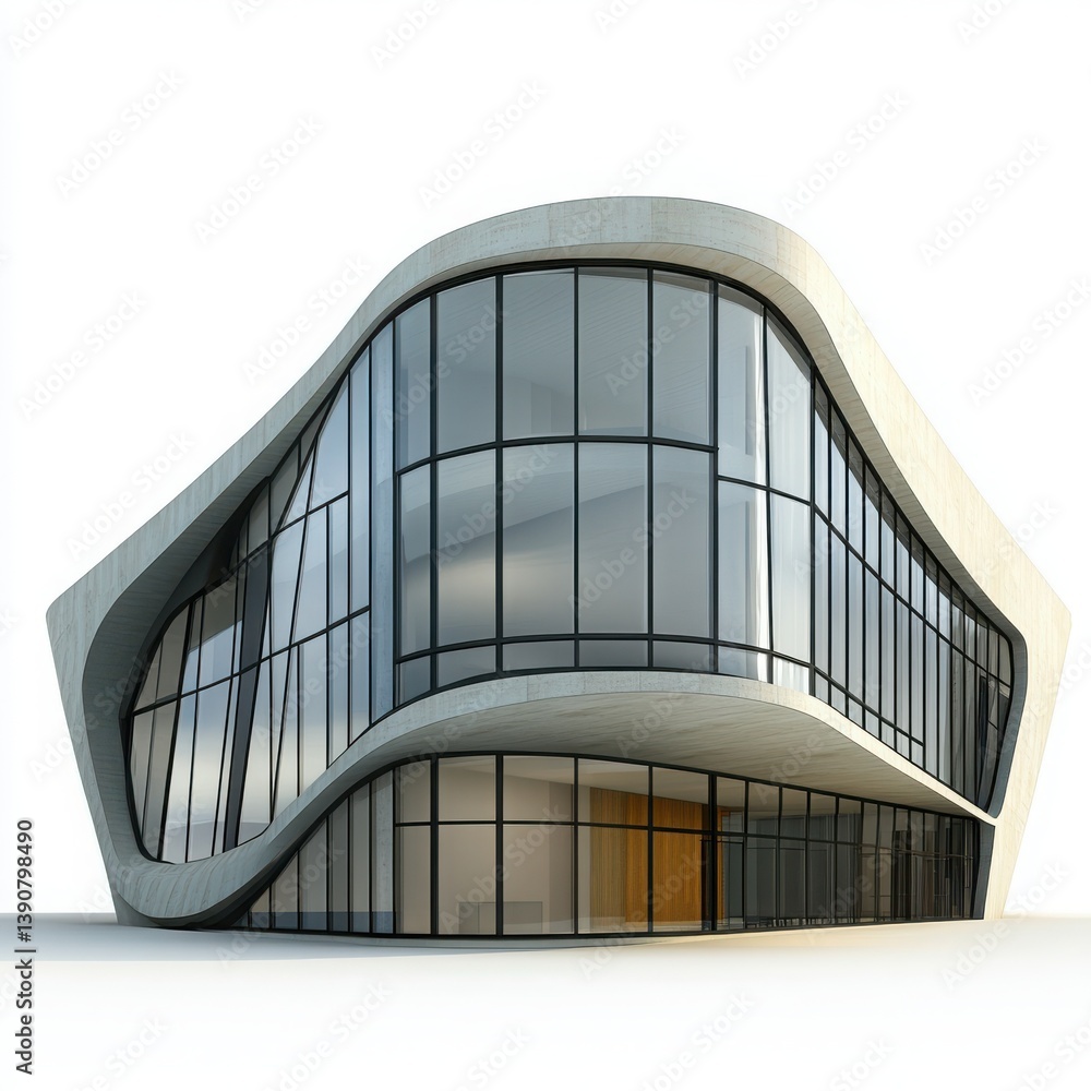 Fototapeta premium Cultural Center Building - Isolated on white background 