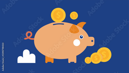 Building an Emergency Fund A piggy bank surrounded by coins with a hand placing additional coins into it symbolizing savings accumulation.