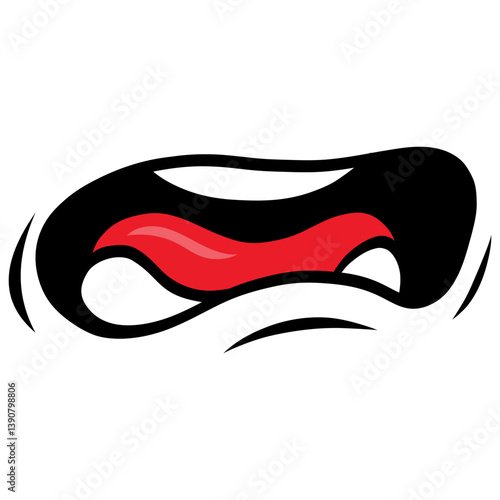 Mouth Crying Cartoon Face Expression Drawing Vector Illustration