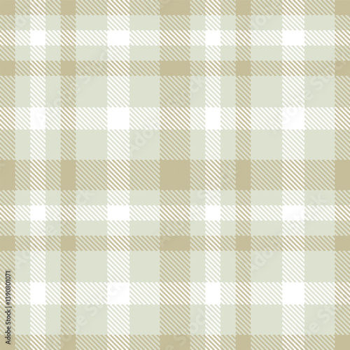 Contemporary Metallic light grey & Iridescent putty Seamless Tartan Fabric Design