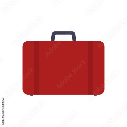 Suitcase with handle icon. Colored silhouette. Front side view. Vector simple flat graphic illustration. Isolated object on white background. Isolate.