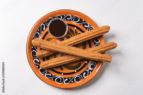 Churros with chocolate sauce 