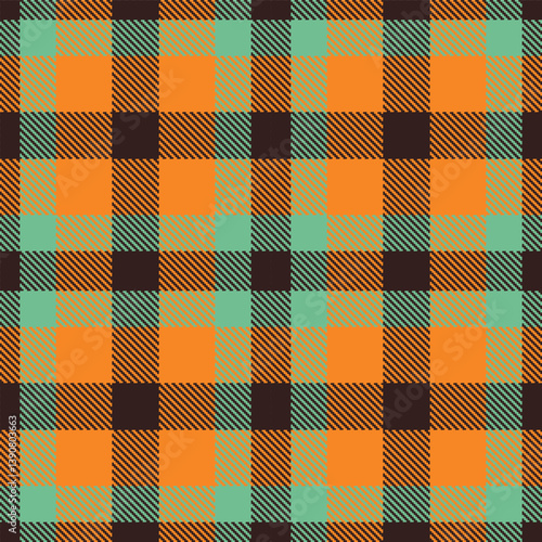 Rustic dark brown Seamless Tartan with Smoky tea accents Fabric Design