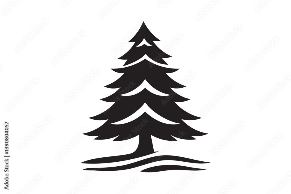 Christmas tree icon silhouette illustration with whit background.03 Christmas tree icon silhouette illustration with whit background.03
