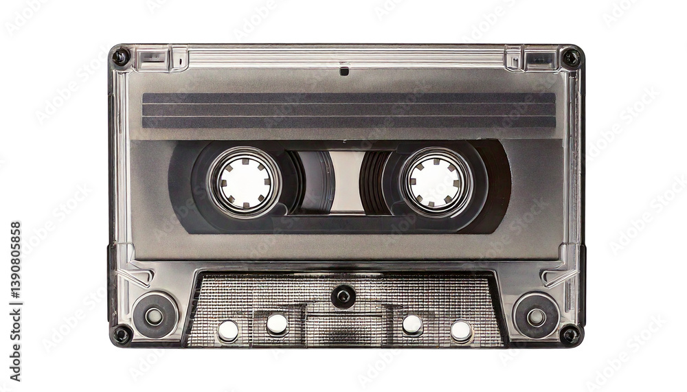 Obraz premium Old audio cassette tape on transparent background