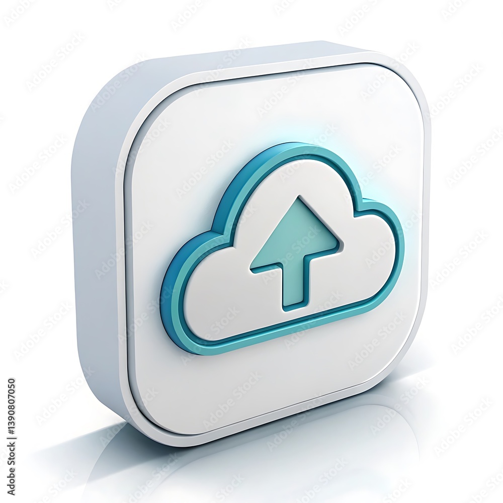 3d upload icon on a white background 3d upload icon on a white background