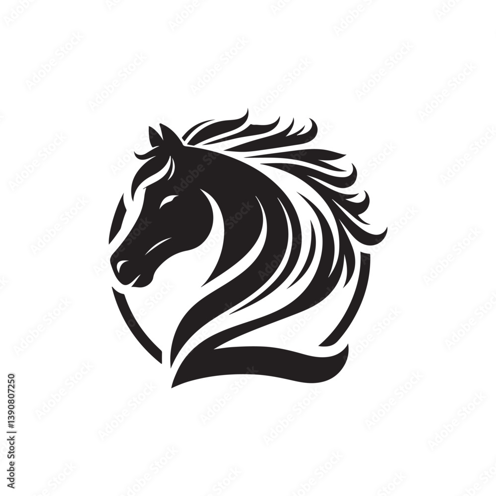 Fototapeta premium A vector illustration of a horse, perfect for animal-themed designs, nature projects, and creative work. Ideal for educational materials and artistic projects showcasing this majestic creature.