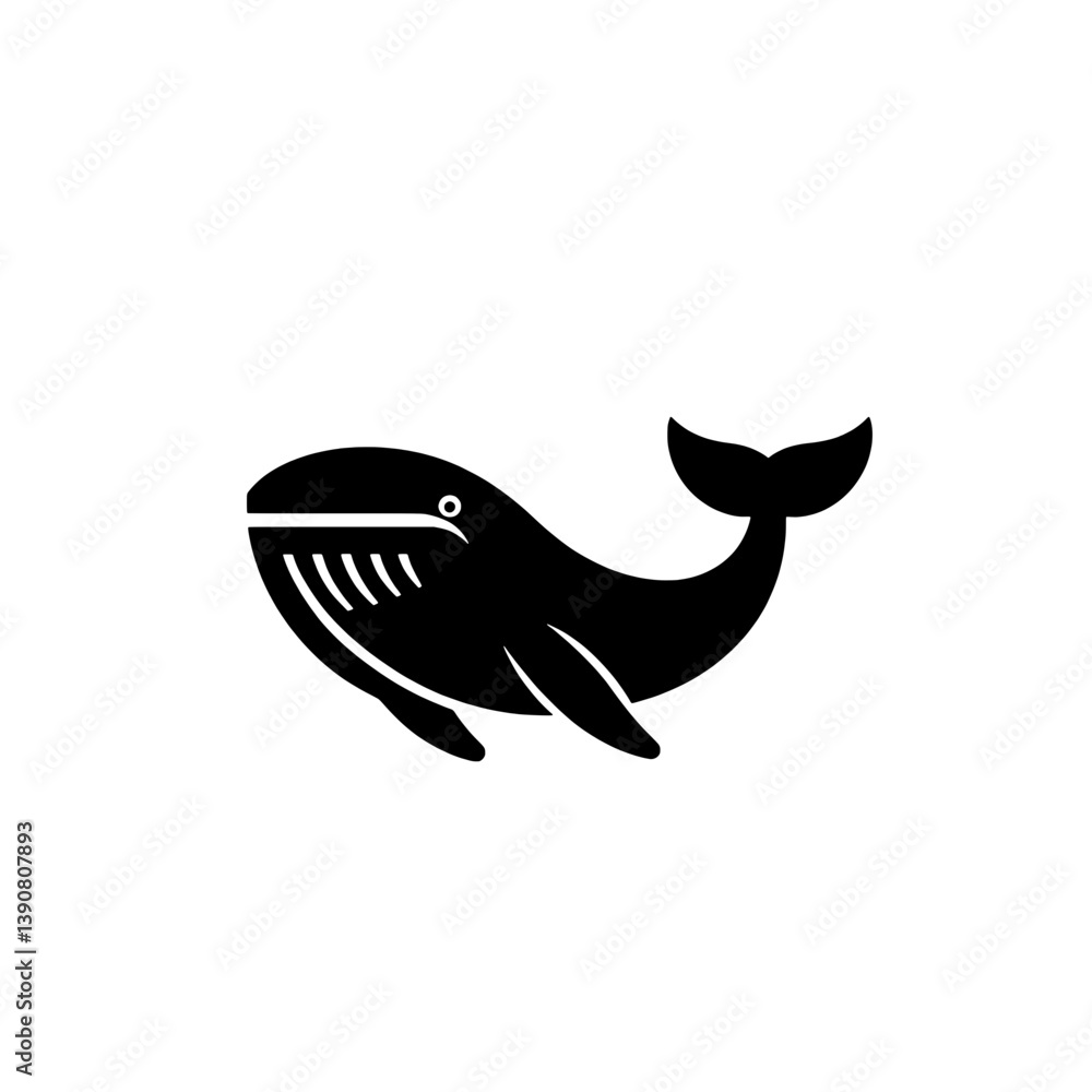 Minimalist black and white whale logo designed with negative space elements for a modern aesthetic Minimalist black and white whale logo designed with negative space elements for a modern aesthetic
