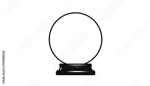 Crystal ball illustration on black base, Esoteric and astrology   