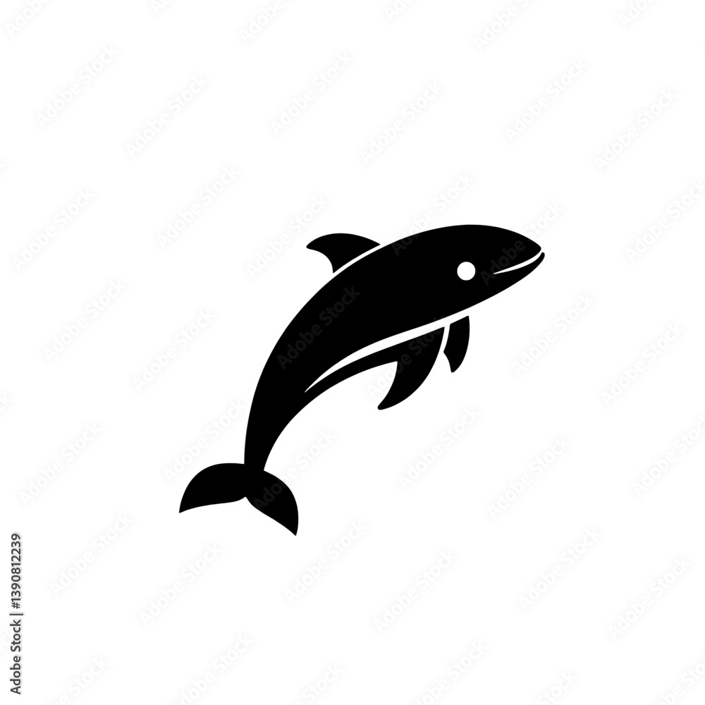 Naklejka premium Minimalist logo design featuring a dolphin created using negative space