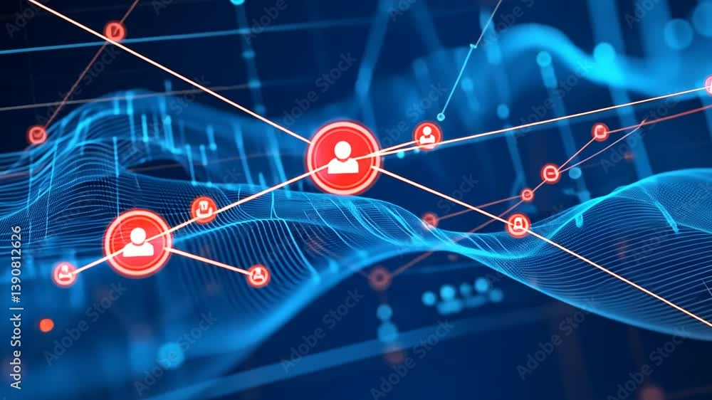 Abstract network connection background showing lines and digital data transfer