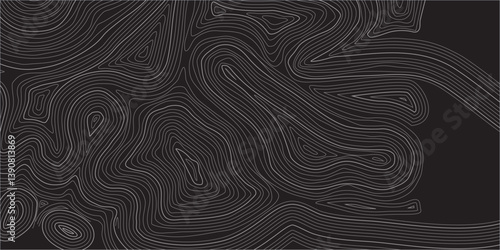 Luxury Abstract Topographic Composition with Soft Wavy Line Mapping Over a Sleek Black Canvas, Ideal for Stylish Posters, Album Covers, or Digital Art Installations