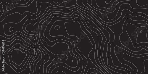 Luxury Abstract Topographic Line Art with Flowing Wavy Patterns on a Deep Black Background, Perfect for Modern Design, Sophisticated Branding, and High-End Creative Projects