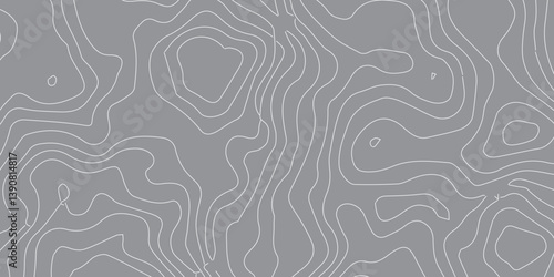 Topographic Line Art in Abstract Form: A Wavy Contour Map Background with Gentle White Curves Representing Geographic Elevation and Minimalist Terrain Flow