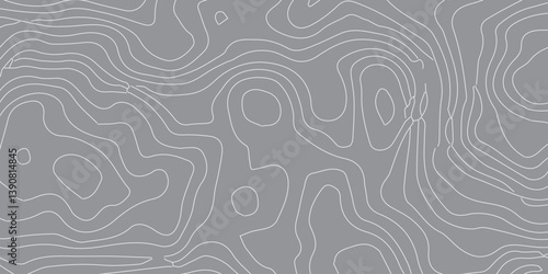 Abstract Topographic Lines and Geographic Curves: A Modern Vector Design with Smooth White Contours Representing Elevation, Terrain, and Flow in a Wave-Like Pattern