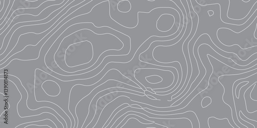 Abstract Topographic Lines and Geographic Curves: A Modern Vector Design with Smooth White Contours Representing Elevation, Terrain, and Flow in a Wave-Like Pattern