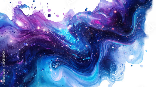 Wallpaper Mural Cosmic paint splashes forming vibrant swirling patterns isolated on a transparent background Torontodigital.ca
