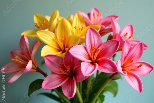 Summer bouquet featuring vibrant Alstroemeria flowers in various colors,  decoration,  bouquet