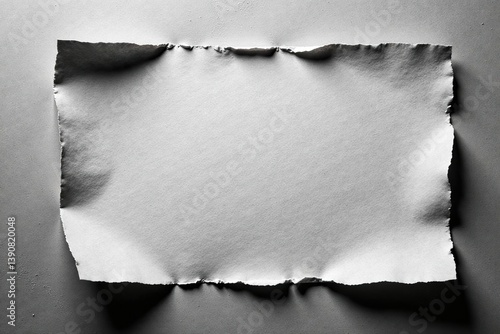 Torn grunge paper with ripped edge background in gray tones, texture,  ragged