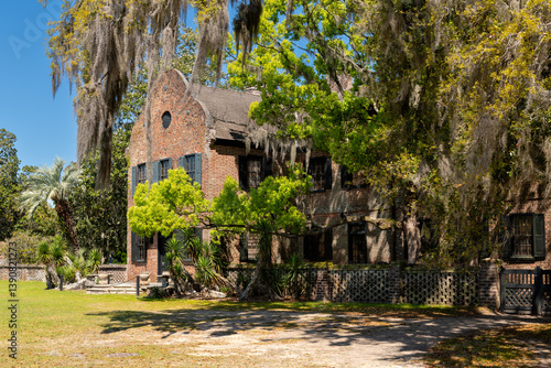 CHARLESTON, SC, USA - March 30, 2024: Main house Middleton Place is a plantation in Dorchester County, directly across the Ashley River from North Charleston, in the U.S. state of South Carolina.