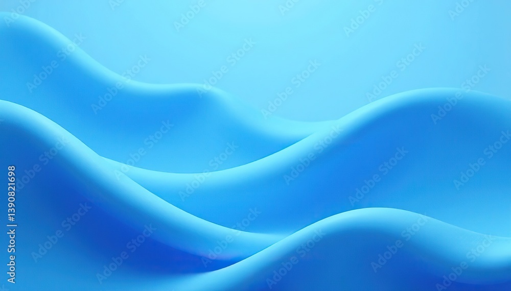 Obraz premium Soft blue wavy backdrop with a blend of smooth curves, creating an abstract and calming atmosphere, soft, smooth