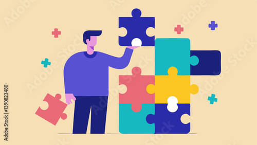 HalfFinished Jigsaw Puzzle A person working on a jigsaw puzzle with many pieces tered around some in their hands while others are being neglected illustrating the incomplete work