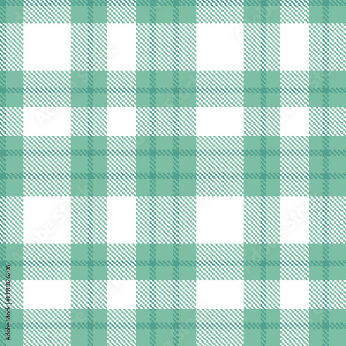 Contemporary Seamless Tartan featuring Smoky pale teal and Mellow dull teal Fabric Design