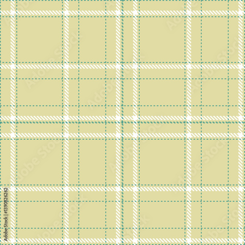 Deep beige Tartan patterns fabric texture. Contemporary Metallic dull teal Seamless Tartan