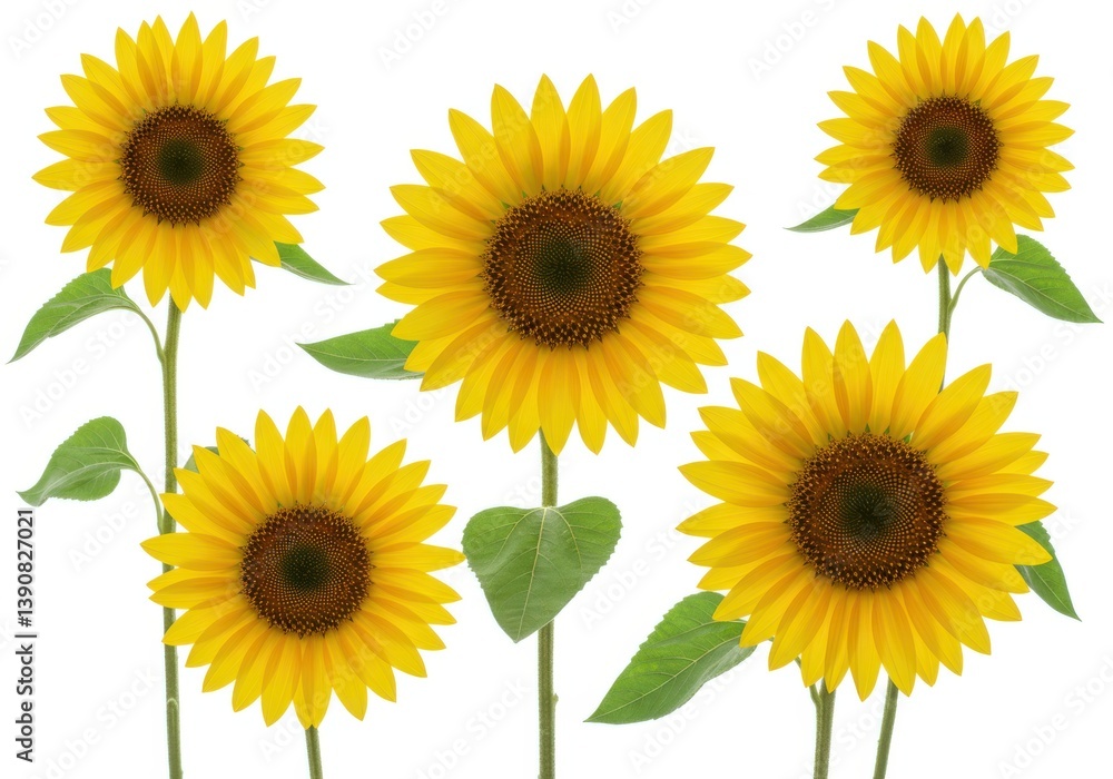 Fototapeta premium Tree silhouette with spreading branches and green leaves on white background