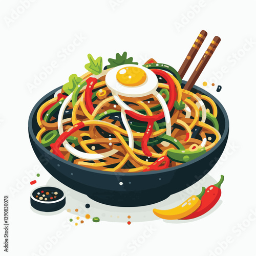 japchae, cuisine, food, asian, healthy, meal, gourmet, plate, background, vegetable, korean, korean food, traditional, sesame oil, soy sauce, green, beef, carrot, korean culture, noodle, onion, sesame